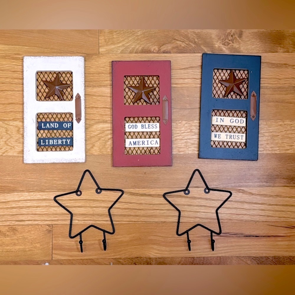 Patriotic Bundle / Wall Decor Set - Red, White, and Blue